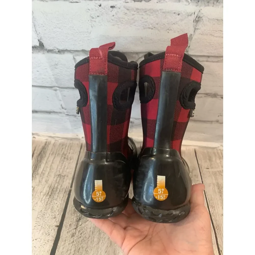 BOGS Girl’s “Sidney” Lace Up Buffalo Plaid Boots / Size: 12